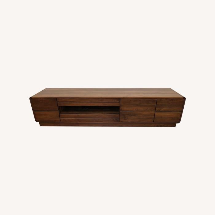 Floating walnut TV bench furniture