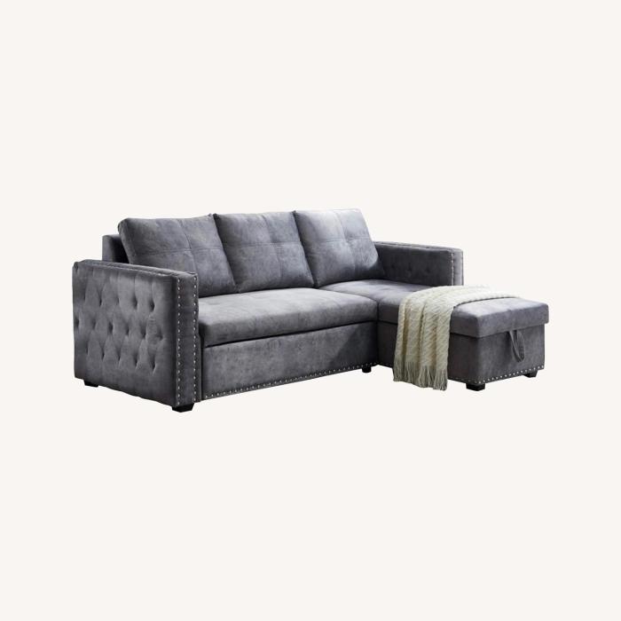 Coddle Aria Fabric Sleeper Sofa with Storage Chaise, Reversible Chaise ... Coddle Aria Fabric Sleeper Sofa with Storage Chaise, Reversible Chaise ...