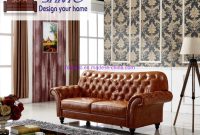Leather chesterfield sofa furniture set