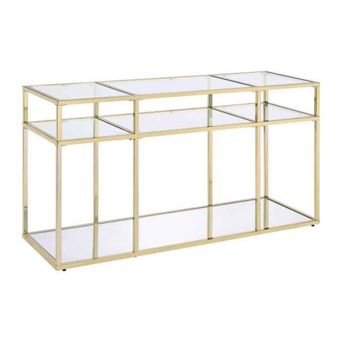 SEI Furniture Knox Glass Top Console Table in Gold | Bush Furniture ... Glass top console and candelabra furniture