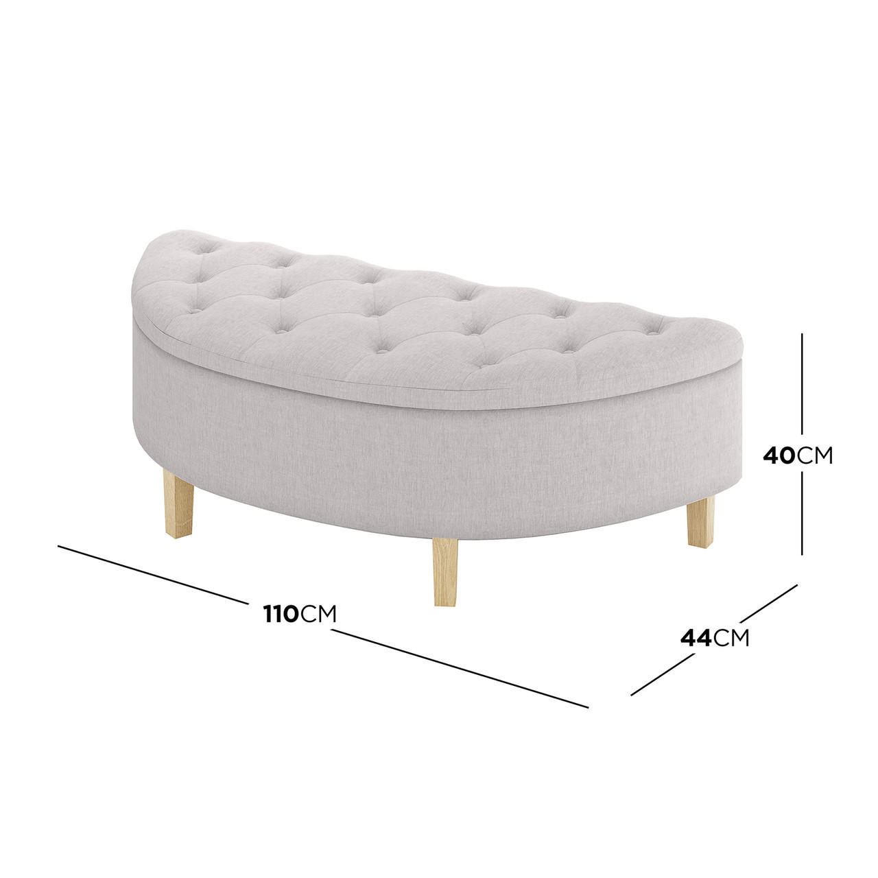 Tufted linen ottoman furniture for living area