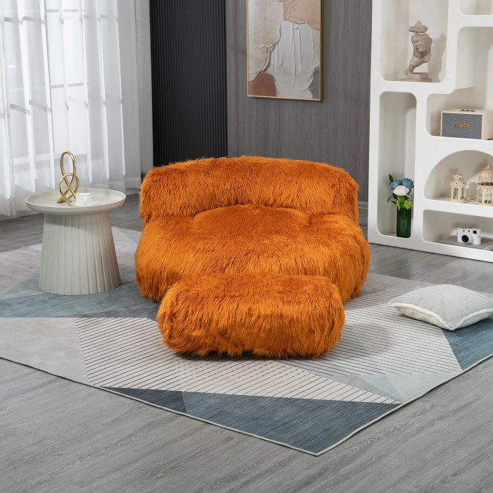 Plush bean bag chair furniture for casual rooms