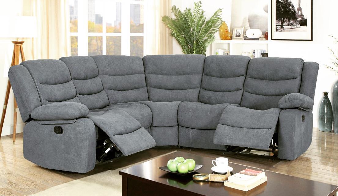 Roma Fabric Recliner Corner Sofa Grey – sofapointukltd Reclining corner sofa furniture set