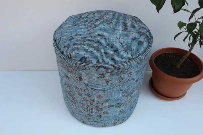 Blue Pouf, Boho Pouf, Floor Seat Pillow, Ottoman Stool, Chair Pouf ... Boho pouf and floor seat furniture
