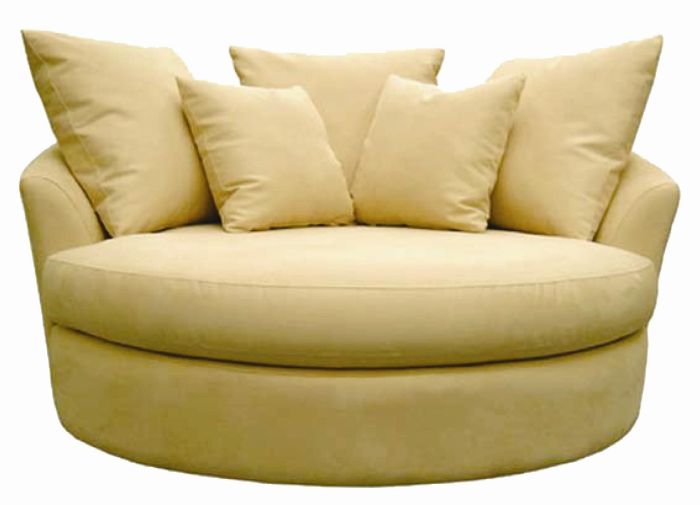Dewhut Mid Century 360 Degree Swivel Cuddle Barrel Accent Sofa Chairs ... Round swivel chair furniture for living rooms